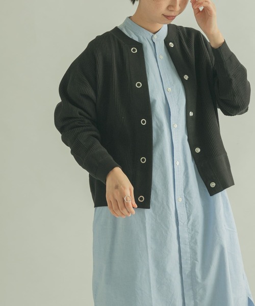 FORK&SPOON（フォークアンドスプーン）の「FORK&SPOON　ラゲットリブカーディガン（カーディガン/ボレロ・レディース・ブラック/ピンク/ブルー/アイボリー・1）」の8枚目の写真