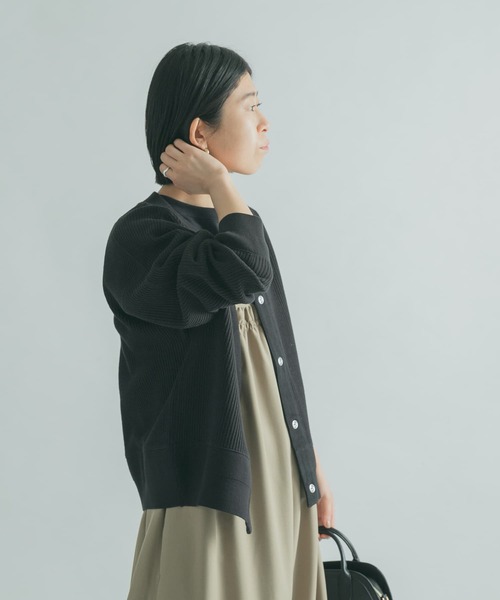 FORK&SPOON（フォークアンドスプーン）の「FORK&SPOON　ラゲットリブカーディガン（カーディガン/ボレロ・レディース・ブラック/ピンク/ブルー/アイボリー・1）」の14枚目の写真