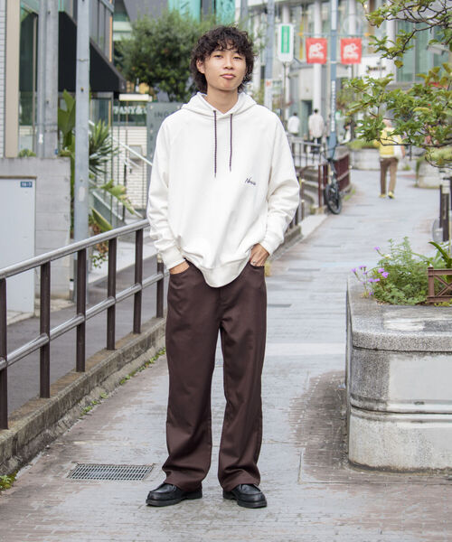 NANGA（ナンガ）の「【NANGA/ナンガ】GLOSTER別注パーカー バックプリント ビッグシルエット ロゴ刺繍（パーカー・メンズ・ブラック/グレー/オフホワイト・M/L）」の12枚目の写真