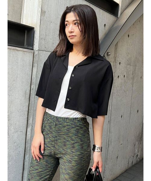 EMODA（エモダ）の「オーバーショートシャツ（シャツ/ブラウス・レディース・ホワイト/ブラック/ブルー・FREE）」の9枚目の写真