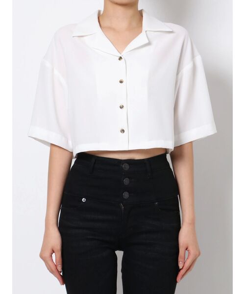 EMODA（エモダ）の「オーバーショートシャツ（シャツ/ブラウス・レディース・ホワイト/ブラック/ブルー・FREE）」の12枚目の写真