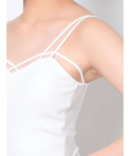 GYDA（ジェイダ）の「バインダーキャミ（キャミソール・レディース・ブラック/オフホワイト・FREE）」の12枚目の写真