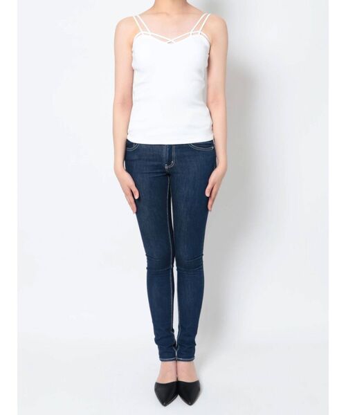 GYDA（ジェイダ）の「バインダーキャミ（キャミソール・レディース・ブラック/オフホワイト・FREE）」の8枚目の写真