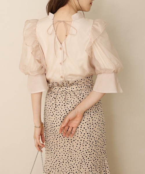 one after another NICE CLAUP（ワンアフターアナザーナイスクラップ）の「前後2WAYフリルブラウス（シャツ/ブラウス・レディース・ブラウン系その他/ホワイト系その他/アイボリー/ベージュ・FREE）」の8枚目の写真