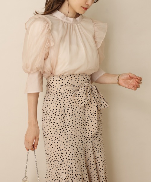 one after another NICE CLAUP（ワンアフターアナザーナイスクラップ）の「前後2WAYフリルブラウス（シャツ/ブラウス・レディース・ブラウン系その他/ホワイト系その他/アイボリー/ベージュ・FREE）」の7枚目の写真