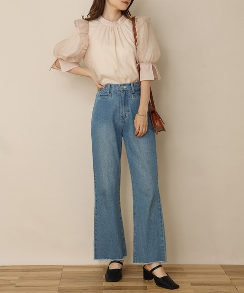 one after another NICE CLAUP（ワンアフターアナザーナイスクラップ）の「前後2WAYフリルブラウス（シャツ/ブラウス・レディース・ブラウン系その他/ホワイト系その他/アイボリー/ベージュ・FREE）」の9枚目の写真