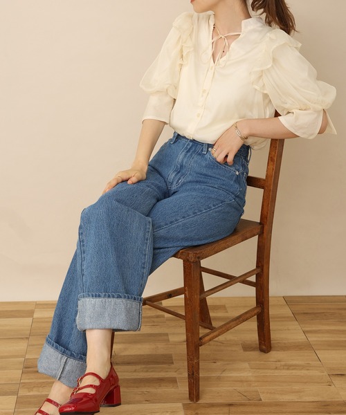 one after another NICE CLAUP（ワンアフターアナザーナイスクラップ）の「前後2WAYフリルブラウス（シャツ/ブラウス・レディース・ブラウン系その他/ホワイト系その他/アイボリー/ベージュ・FREE）」の17枚目の写真