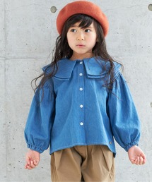 MAKE YOUR DAY | ビッグカラー長袖ブラウス■80~140cm(シャツ/ブラウス)