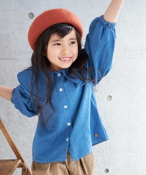 MAKE YOUR DAY（メイクユアデイ）の「ビッグカラー長袖ブラウス■80～140cm（シャツ/ブラウス・キッズ・オフホワイト/ブルー/ブラック・90/100/110/120/80/130/140）」の7枚目の写真