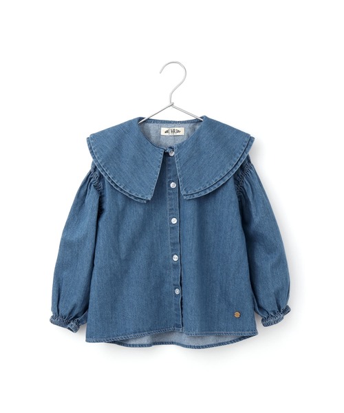 MAKE YOUR DAY（メイクユアデイ）の「ビッグカラー長袖ブラウス■80～140cm（シャツ/ブラウス・キッズ・オフホワイト/ブルー/ブラック・90/100/110/120/80/130/140）」の22枚目の写真