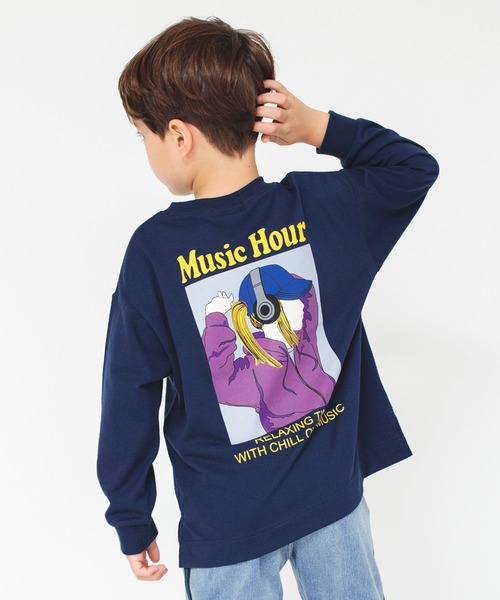 BRANSHES（ブランシェス）の「【bコレ】グラフィック長袖Tシャツ ロンT（Tシャツ/カットソー・キッズ・アイボリー/ブラック/キャメル/グリーン/グレー/ブルー/チャコールグレー/ブラウン/ベージュ/ネイビー/カラフル・130/120/140/150/90/100/110/160）」の8枚目の写真