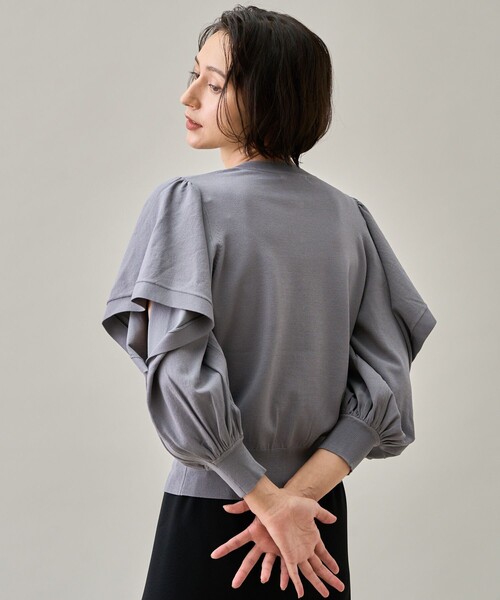 美品 アナイ レーヨン ナイロン スリットスリーブカーディガン ANAYI（アナイ）の「レーヨンナイロンスリットスリーブ