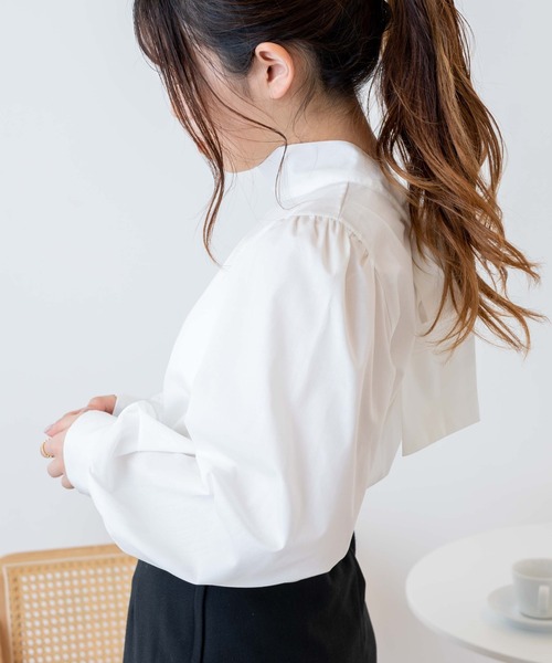 WEGO（ウィゴー）の「WEGO/2WAYリボンタイブラウス（シャツ/ブラウス・レディース・ホワイト/ブラック・FREE）」の8枚目の写真