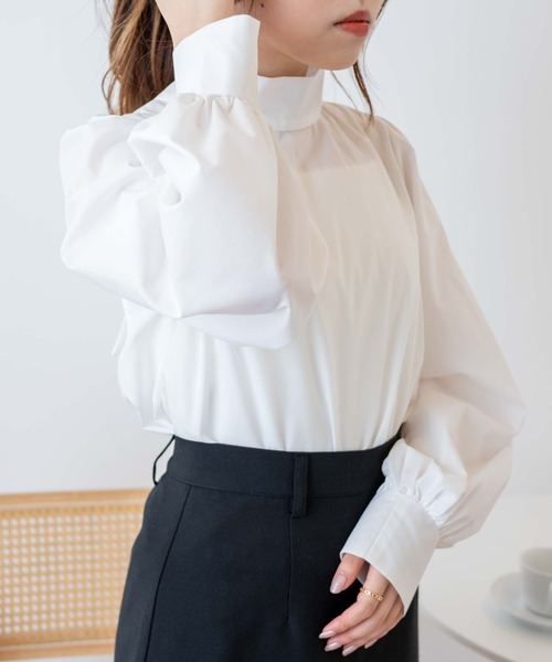 WEGO（ウィゴー）の「WEGO/2WAYリボンタイブラウス（シャツ/ブラウス・レディース・ホワイト/ブラック・FREE）」の10枚目の写真