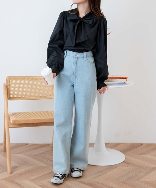 WEGO（ウィゴー）の「WEGO/2WAYリボンタイブラウス（シャツ/ブラウス・レディース・ホワイト/ブラック・FREE）」の11枚目の写真