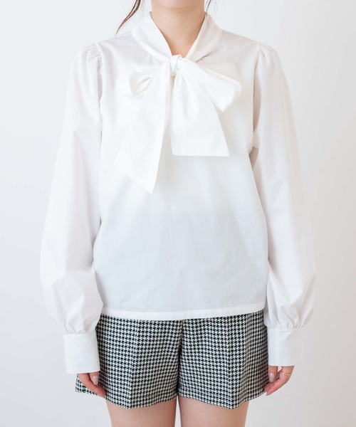 WEGO（ウィゴー）の「WEGO/2WAYリボンタイブラウス（シャツ/ブラウス・レディース・ホワイト/ブラック・FREE）」の16枚目の写真