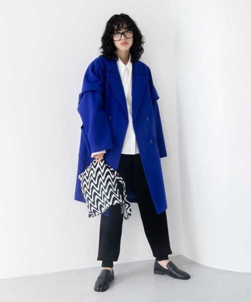 VACANCY（ヴァカンシー）の「マルチウェイメルトンオーバーコート（チェスターコート・レディース・ブルー/ブラック/ホワイト・FREE）」の6枚目の写真