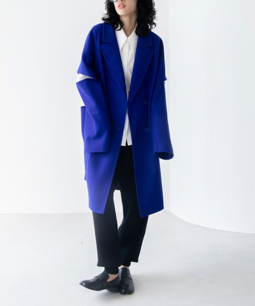 VACANCY（ヴァカンシー）の「マルチウェイメルトンオーバーコート（チェスターコート・レディース・ブルー/ブラック/ホワイト・FREE）」の17枚目の写真