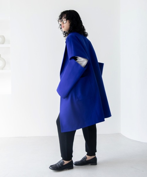 VACANCY（ヴァカンシー）の「マルチウェイメルトンオーバーコート（チェスターコート・レディース・ブルー/ブラック/ホワイト・FREE）」の18枚目の写真