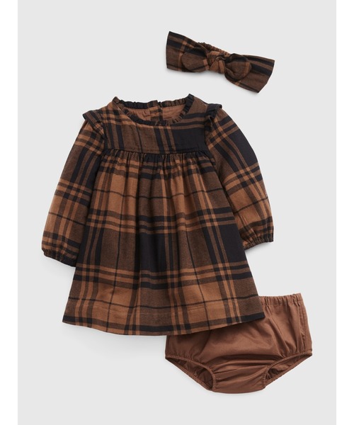 GAP（ギャップ）の「チェックワンピースセット (ベビー)（ワンピース・キッズ・ブラウン・6-12M/12-18M/3-6M/18-24M）」の5枚目の写真