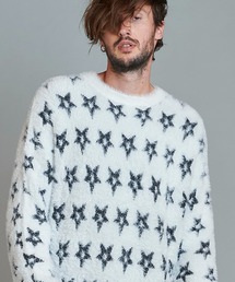 【NO ID.】Star Motif Dolman Sleeve Knit / スター モチーフ ドルマン スリーブ ニット
