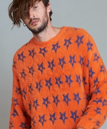 【NO ID.】Star Motif Dolman Sleeve Knit / スター モチーフ ドルマン スリーブ ニット