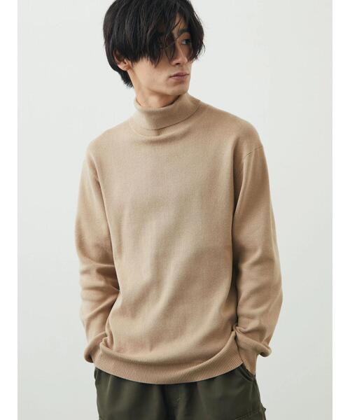 CRAFT STANDARD BOUTIQUE（クラフトスタンダードブティック）の「タートルネックニット（ニット/セーター・メンズ・ベージュ/オレンジ/モカ/ダークネイビー/アイボリー/ブラック・M/L/LL）」の14枚目の写真