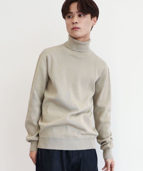 CRAFT STANDARD BOUTIQUE（クラフトスタンダードブティック）の「タートルネックニット（ニット/セーター・メンズ・ベージュ/オレンジ/モカ/ダークネイビー/アイボリー/ブラック・M/L/LL）」の4枚目の写真