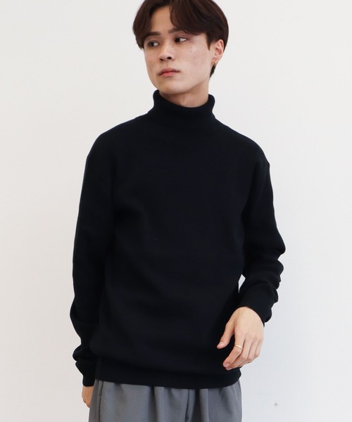 CRAFT STANDARD BOUTIQUE（クラフトスタンダードブティック）の「タートルネックニット（ニット/セーター・メンズ・ベージュ/オレンジ/モカ/ダークネイビー/アイボリー/ブラック・M/L/LL）」の5枚目の写真