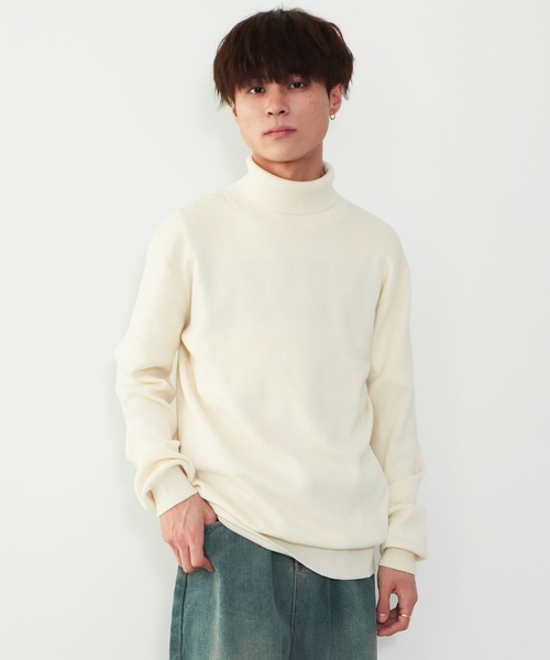 CRAFT STANDARD BOUTIQUE（クラフトスタンダードブティック）の「タートルネックニット（ニット/セーター・メンズ・ベージュ/オレンジ/モカ/ダークネイビー/アイボリー/ブラック・M/L/LL）」の2枚目の写真