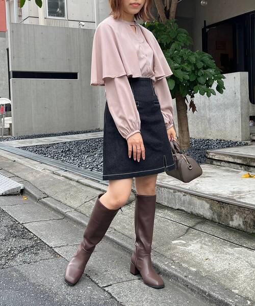 MAJESTIC LEGON（マジェスティックレゴン）の「クラシカルケープブラウス（シャツ/ブラウス・レディース・ブラック/ベージュ/オフホワイト・MEDIUM）」の14枚目の写真