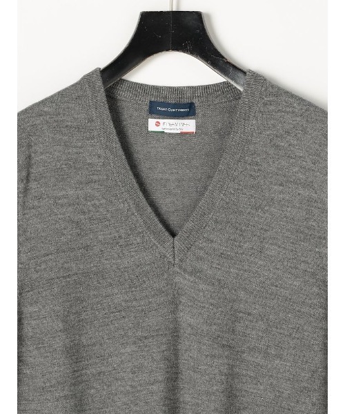 Perfect Suit FActory（パーフェクトスーツファクトリー）の「FILIVIVI　イタリー糸ニット　Vネックベスト　ブラック/グレー/ダークブラウン/ネイビー（ベスト・メンズ・ネイビー/グレー/ブラック/ダークブラウン・L/LL/M）」の22枚目の写真