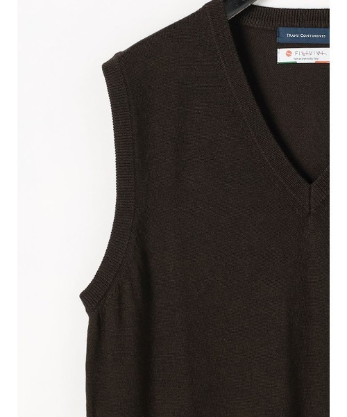 Perfect Suit FActory（パーフェクトスーツファクトリー）の「FILIVIVI　イタリー糸ニット　Vネックベスト　ブラック/グレー/ダークブラウン/ネイビー（ベスト・メンズ・ネイビー/グレー/ブラック/ダークブラウン・L/LL/M）」の7枚目の写真