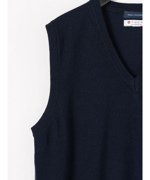 Perfect Suit FActory（パーフェクトスーツファクトリー）の「FILIVIVI　イタリー糸ニット　Vネックベスト　ブラック/グレー/ダークブラウン/ネイビー（ベスト・メンズ・ネイビー/グレー/ブラック/ダークブラウン・L/LL/M）」の12枚目の写真