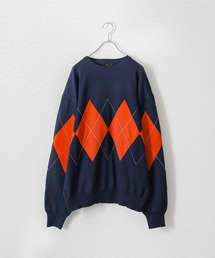 ZIP FIVE | 【ZIP FIVE】ジャガード　アーガイル柄 プルオーバー ニット(ニット/セーター)