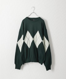 ZIP FIVE | ジャガード　アーガイル柄 プルオーバー ニット【ユニセックス】(ニット/セーター)