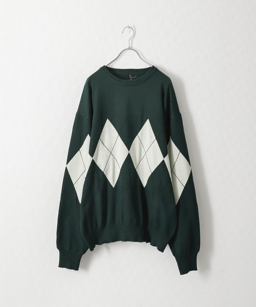 ZIP FIVE（ジップファイブ）の「【ZIP FIVE】ジャガード　アーガイル柄 プルオーバー ニット（ニット/セーター・レディース・ネイビー/ブラック/アイボリー/グリーン・X-LARGE/LARGE/MEDIUM）」の4枚目の写真