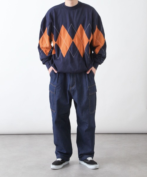 ZIP FIVE（ジップファイブ）の「【ZIP FIVE】ジャガード　アーガイル柄 プルオーバー ニット（ニット/セーター・レディース・ネイビー/ブラック/アイボリー/グリーン・X-LARGE/LARGE/MEDIUM）」の15枚目の写真