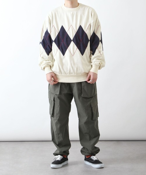 ZIP FIVE（ジップファイブ）の「【ZIP FIVE】ジャガード　アーガイル柄 プルオーバー ニット（ニット/セーター・レディース・ネイビー/ブラック/アイボリー/グリーン・X-LARGE/LARGE/MEDIUM）」の19枚目の写真