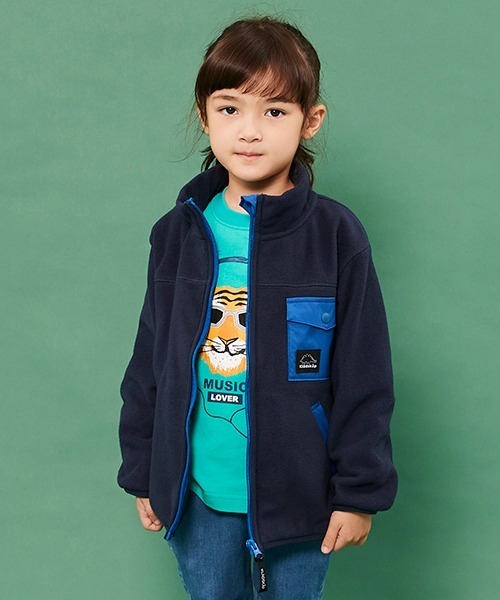kladskap（クレードスコープ）の「フリースジップアップ（カーディガン/ボレロ・キッズ・ネイビー/ライトグリーン・L/M/LL）」の8枚目の写真