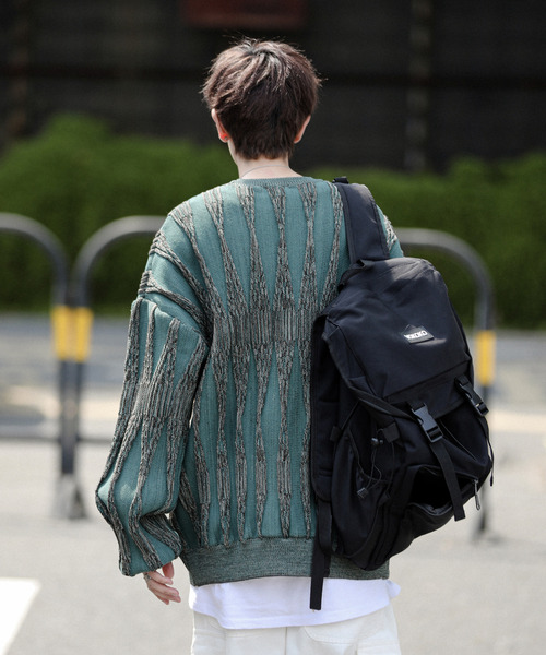 neos（ネオス）の「【neos -addictive design-】ビッグシルエット ジャガード ビンテージライク レトロ プルオーバー ニット セーター（ニット/セーター・メンズ・チャコールグレー/サックスブルー/グリーン/グレー・MEDIUM/X-LARGE/LARGE）」の16枚目の写真