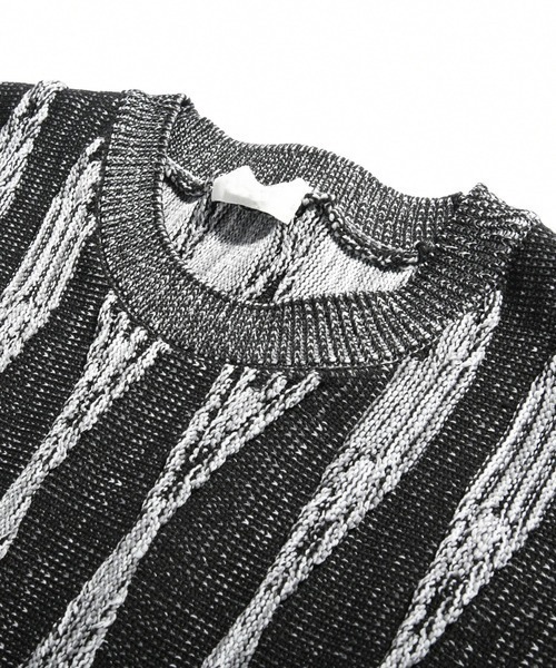 neos（ネオス）の「【neos -addictive design-】ビッグシルエット ジャガード ビンテージライク レトロ プルオーバー ニット セーター（ニット/セーター・メンズ・チャコールグレー/サックスブルー/グリーン/グレー・MEDIUM/X-LARGE/LARGE）」の17枚目の写真