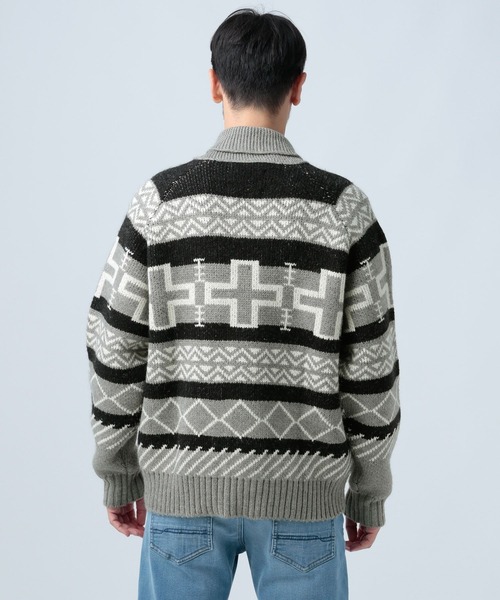 BAYFLOW(ベイフロー)の「ネイティブカウチンニット(ニット/セーター・メンズ・グレー/ブラック・MEDIUM/LARGE)」の18枚目の写真