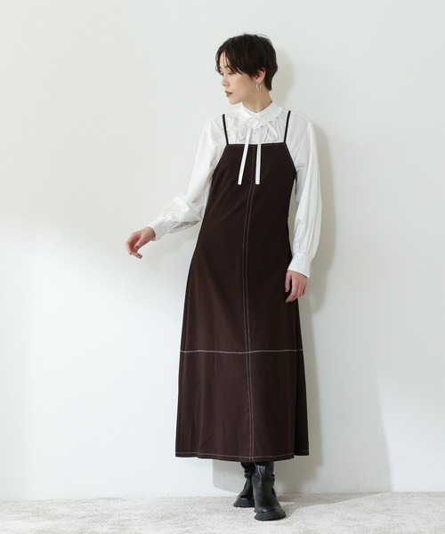 N.(N. Natural Beauty Basic)(エヌエヌナチュラルビューティーベーシック)の「◆リボンタイフリルシャツブラウス(シャツ/ブラウス・レディース・オフホワイト/ブルー/ストライプ・MEDIUM)」の7枚目の写真