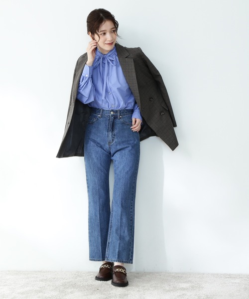 N.(N. Natural Beauty Basic)(エヌエヌナチュラルビューティーベーシック)の「◆リボンタイフリルシャツブラウス(シャツ/ブラウス・レディース・オフホワイト/ブルー/ストライプ・MEDIUM)」の20枚目の写真