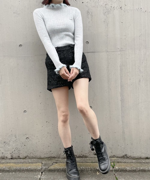 lilLilly リルリリー パステルウールフリルブルゾン コート LARME lilLilly リルリリー パステルウールフリルブルゾン コート LARME