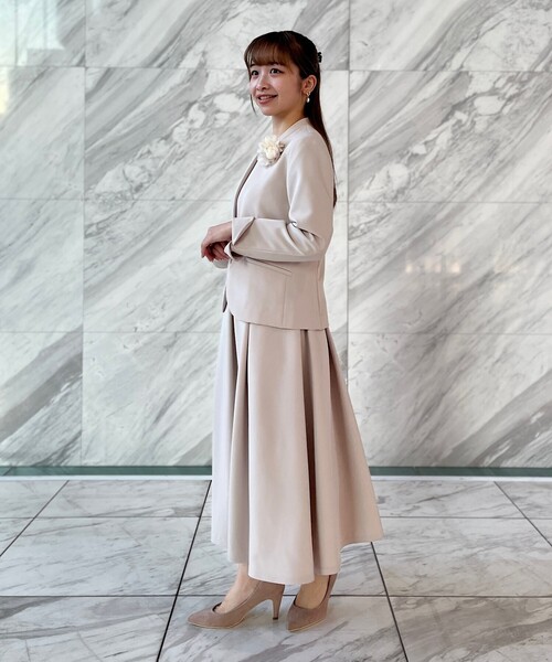 couture brooch（クチュールブローチ）の「◆【セレモニー/オフィスカジュアル】ゴールドバーホック ノーラペルジャケット（ノーカラージャケット・レディース・ネイビー/ライトグレー・42/36/38/40）」の17枚目の写真