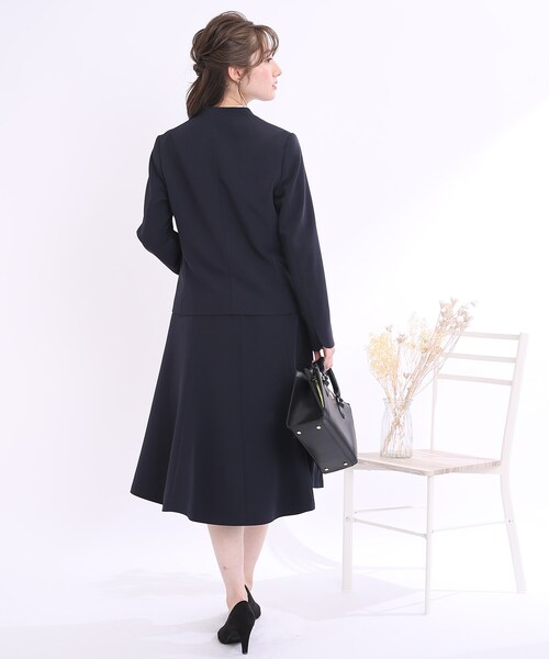 couture brooch（クチュールブローチ）の「◆【セレモニー/オフィスカジュアル】ゴールドバーホック ノーラペルジャケット（ノーカラージャケット・レディース・ネイビー/ライトグレー・42/36/38/40）」の21枚目の写真