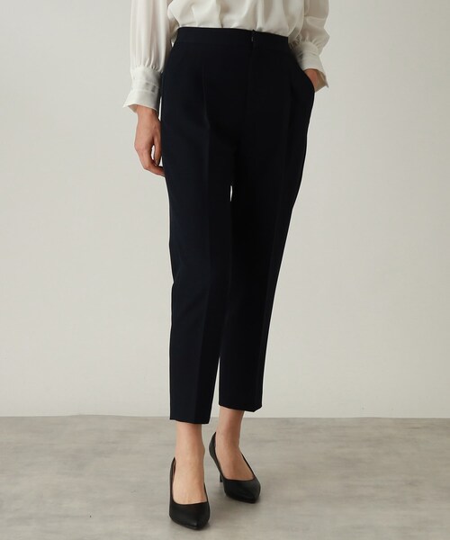 THE SHOP TK （ザ ショップ ティーケー ）の「◆【セレモニー/入卒/洗える/汚れが付きにくい】ダブルクロステーパードパンツ（その他パンツ・レディース・ブラック/ライトグレー/ネイビー・11/12/13/14）」の3枚目の写真