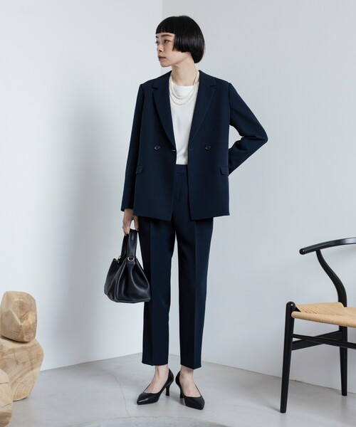 THE SHOP TK （ザ ショップ ティーケー ）の「◆【セレモニー/入卒/洗える/汚れが付きにくい】ダブルクロステーパードパンツ（その他パンツ・レディース・ブラック/ライトグレー/ネイビー・11/12/13/14）」の14枚目の写真